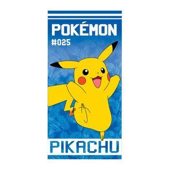 Toalla De Playa Infantil De Algodón Estampada Pikachu Pokémon 70x140 Cm Azul