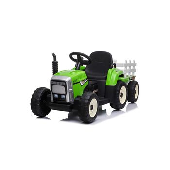 Tractor Ataa Ceres Con Remolque Verde - Tractor Eléctrico Infantil Para Niños De Batería Con Mando Control Remoto