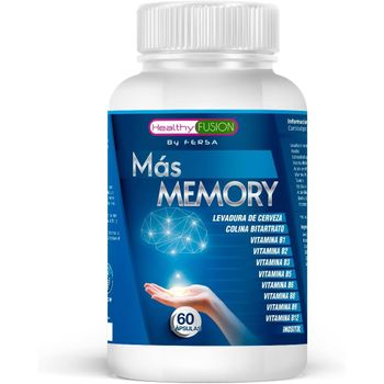 Mas Memory | Optimizante De La Memoria Y La Concentración | Mejora Y Estimula La Salud Cognitiva | Vitaminas Del Grupo B Con Levadura De Cerveza Y Colina Bitartrato | 60 Cápsulas