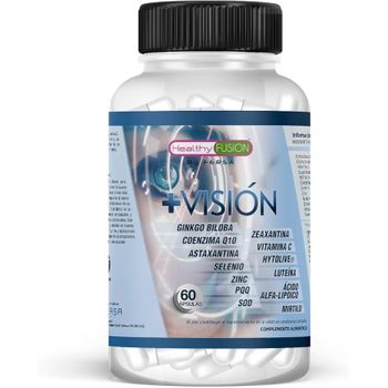 Healthy Fusion Mas Visión | Potente Protector Ocular | Mejora La Calidad De Tu Vista | Fortalece El Tejido Ocular Y La Retina | Elimina La Vista Cansada | Luteína | Coenzima Q10 | Mirtilo | 60 Caps