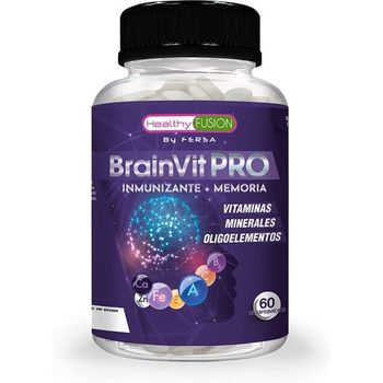 Healthy Fusion Potenciador De La Memoria Y La Concentración | Multivitamínico, Minerales Y Oligoelementos | Refuerza Tus Defensas | Vitamina C, E, B3, B5, A, B6, B2, B1, B9, B12, Zinc Y Hierro | 60u