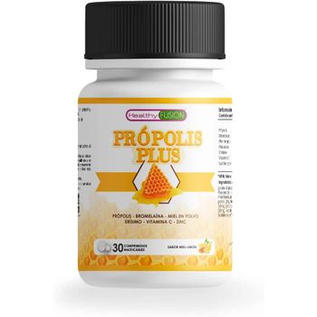 Healthy Fusion Propóleo Masticable Con Miel Vitamina C Zinc | Fortalece Tus Defensas | Efecto Antibiótico 30 Comprimidos Masticables