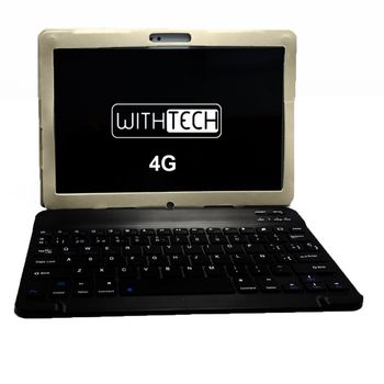 Tablet Withtech Cis Edison Vi 10' 6/64gb 4g Deca Core Dorada Con Funda Y Teclado