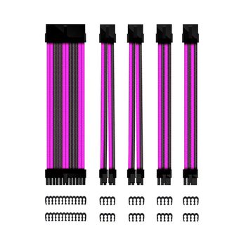 Kit De Extension Phoenix Cables Fuente De Alimentacion 30cm 24 Pines - 4 + 4 Pines - 6 + 2 Pines Negro Y Morado