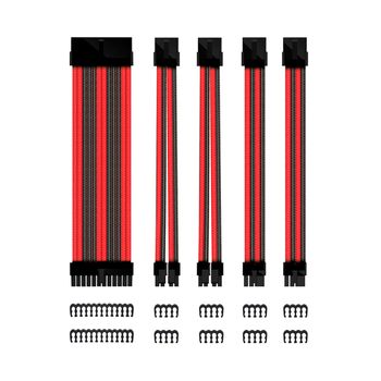 Kit De Extension Phoenix Cables Fuente De Alimentacion 30cm 24 Pines - 4 + 4 Pines - 6 + 2 Pines Negro Y Rojo