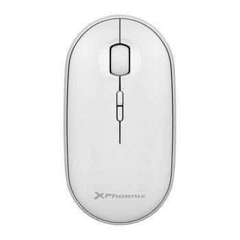 Phoenix Rebble Raton Inalambrico Bluetooth O 2.4 Ghz Con Receptor Usb Clic Silencioso Para Portátil Notebook Pc Chomebook Mac Color Blanco