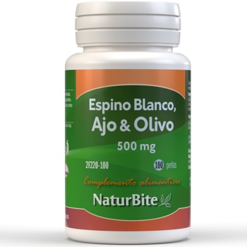 Espino Blanco + Ajo + Olivo, 500mg 100 Perlas