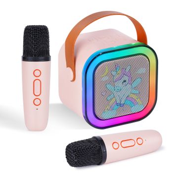 Dynasonic A29. Karaoke Con Dos Microfonos. Altavoz Bluetooth Karaoke Para Niños. Juguete Electrónico Infantil. Regalos Para Niños De 3 A 15 Años (unicornio)
