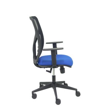 Silla De Oficina Motilla Malla Negra Asiento Bali Azul Brazo Regulable