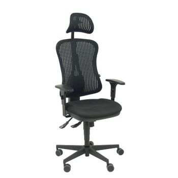 Silla De Oficina Agudo Sincro Malla Negra Asiento Tela Rojo. Brazos Regulables Con Cabecero