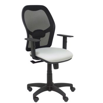 Silla De Oficina Alocén Malla Negra Asiento Bali Gris. Brazos Regulables