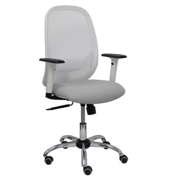 Silla De Oficina P&c Cilanco  Con Reposabrazos Gris Blanco