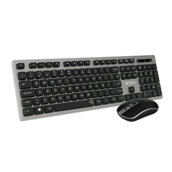 Pack Teclado Y Ratón Inalámbrico - Subblim - Plano Silencioso Gris/negro