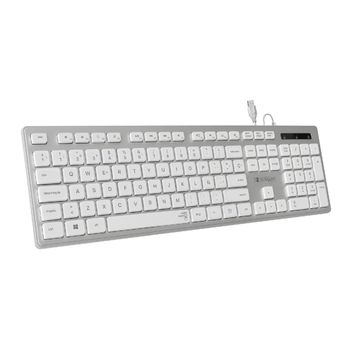 Teclado Ergonómico Con Cable Usb - Subblim  Plano Silencioso Plata/blanco Ergo