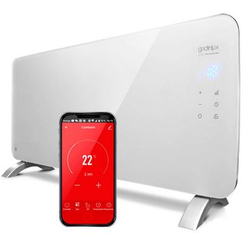 Radiador Eléctrico Convector Cristal 2000w Calefacción Wifi App Gridinlux