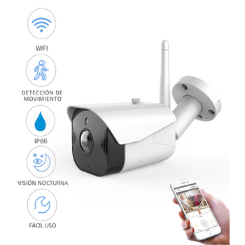 Cámara De Vigilancia Y Seguridad Wifi Exterior Smartfy Ip66 Compatible Con Alexa, Google Home, Smart Life Y Tuya