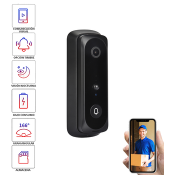 Videotimbre Wifi Smartfy 1080p Con Control Y Visión Por Móvil A Través De Su App Compatible Con Dispositivos Ios Y Android
