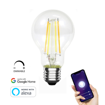 Bombilla Wifi Inteligente Filamento Vintage Cct E27 Smartfy A60 6,5w Compatible Con Alexa, Google Home, Smart Life Y Tuya