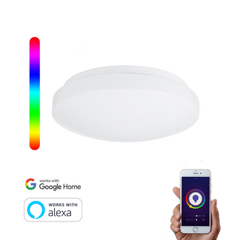 Plafón Wifi Inteligente Circular Smartfy Rgbw 15w Compatible Con Alexa, Google Home, Smart Life Y Tuya