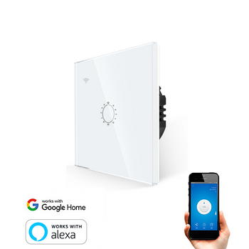 Interruptores Wifi Inteligentes Conmutados Smartfy Simples Táctiles Blancos Compatibles Con Alexa, Google Home, Smart Life Y Tuya