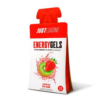 Just Loading - Gel Energético Sabor Fresa Y Kiwi 3 Geles X 30 G - Aumenta El Rendimiento