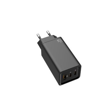 Leotec Cargador 65w Gan 2 Usb-c Pd + 1 Usb-a Negro