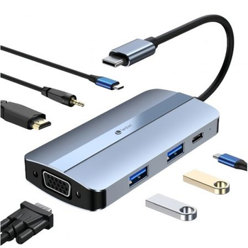 Docking Usb Tipo-c Leotec Leds04/ 2xusb/ 1xusb Tipo-c/ 1xusb Tipo-c Pd/ 1xhdmi/ 1xvga/ 1xaudio/ Azul