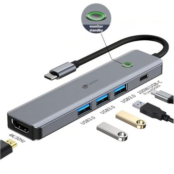 Docking Usb Tipo-c Leotec Leds05/ 3xusb/ 1xusb Tipo-c Pd/ 1xhdmi/ Gris