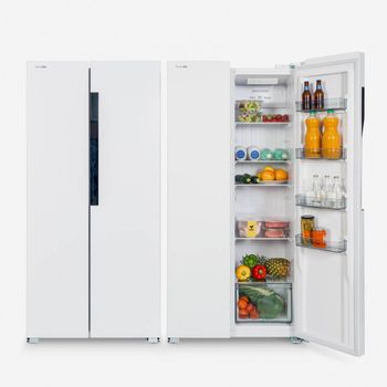 Universalblue Frigorífico Americano Blanco 177 Cm | Nevera Doble Puerta | Refrigerador Y Congelador