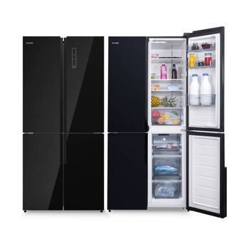 UNIVERSALBLUE Frigorífico Inox 1 Puerta No frost 185 cm, Nevera Vertical Sin  Congelador, Capacidad total 352L, Sistema silencioso