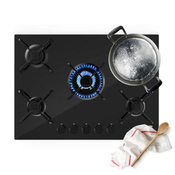 Placa De Gas Cristal Negro 5 Fuegos | Universalblue