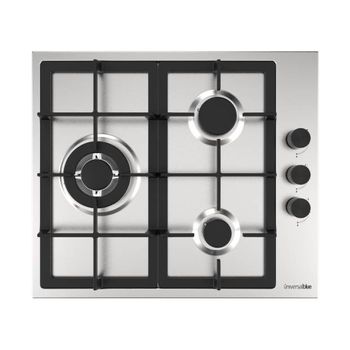 Placa De Gas Inox 3 Fuegos | Universalblue