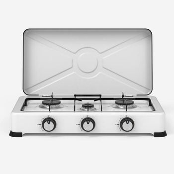 Vitrokitchen 360IB - Hornillo Gas Butano 3 Fuegos Tipo Ciclón Inox