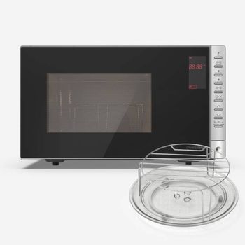 CREATE/MICROWAVE RETRO/Microondas grill digital 900W Negro/Estilo Retro,  capacidad 20L, plato de Ø245 mm, 3 programas, 9 menús preinstalados,  cocinado multietapa, pantalla LCD : : Hogar y cocina