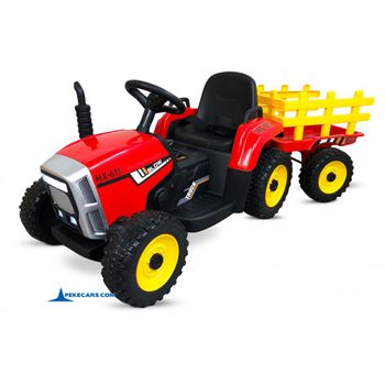 Tractor Azul 12v +2,con Control Remoto,asiento De Polipiel Y Ruedas Antipinchazos