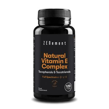 Complejo De Vitamina E Natural, Tocoferoles & Tocotrienoles Zenement, 120 Comprimidos