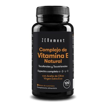 Complejo De Vitamina E Natural, Tocoferoles & Tocotrienoles Zenement, 120 Comprimidos