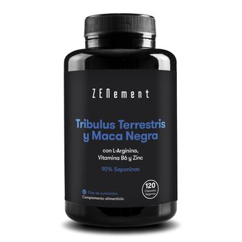 Tribulus Terrestris & Maca Negra, Con L-arginina, Vitamina B6 Y Zinc, Zenement 120 Comprimidos