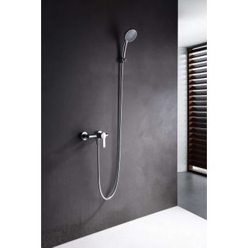 Columna de ducha extensible 95-137 cm de acero inoxidable con rociador  redondo Imex Milán