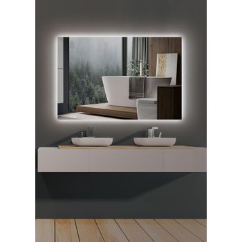 Mice - Espejo De Baño Con Iluminación Led Para Baño, Vestidor, Maquillaje - Espejo Retroiluminado De Luz Led Fría Medida -120 X 80 Cm - Suec006/120