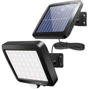 Aplique Led Solar, Abs, Ip44 Para Exteriores, Detector De Movimiento, Negro