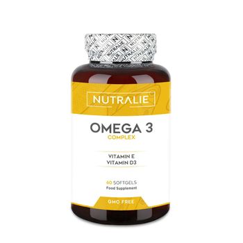 Nutralie Omega 3 Complex 2000mg + Vit E Y D3 Dha Epa 60 Softgels