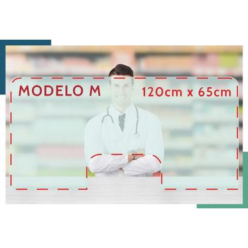 Mampara Protectora Anticontagio Para Mostrador | Talla M | Metacrilato Transparente | 120 X 65 Cm Ortoprime