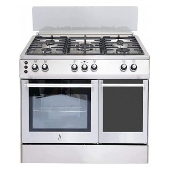 Alpha Cocina De Gas Vulcano Lux-90pb Inox. Portabombonas, Ventilador, Corte De Gas Seguro Y Temporizador. **alta Gama**