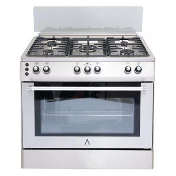 Alpha Cocina De Gas Vulcano Lux-90 Inox, Encendido Automático, Corte De Gas Seguro Y Temporizador En Horno. **alta Gama**