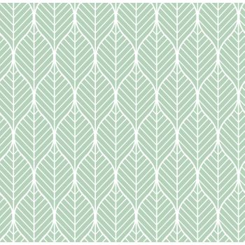 Tejido Autoadhesivo Para Pared Light Green Leaf 65x300 Cm