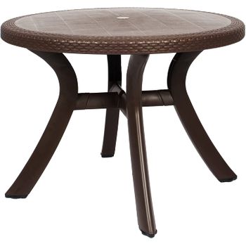 Mesa De Resina Redonda 98øx72cm Caribe  - Crevicosta. Chocolate