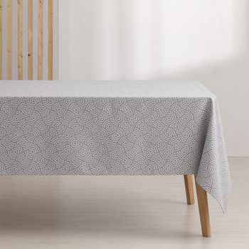 Mantel Antimanchas Rectangular Jacquard Impermeable Tacto Tela 140x200 Cm, Color Gris - Ring