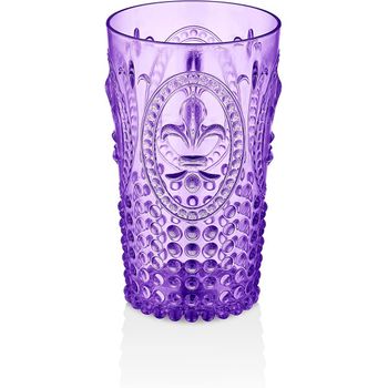 Prisma - Prisma - Pack 6 Unidades Vaso 400 Ml. Mod. Flor De Lis  Color Morado. Vaso De Policarbonato Tamaño Mediano