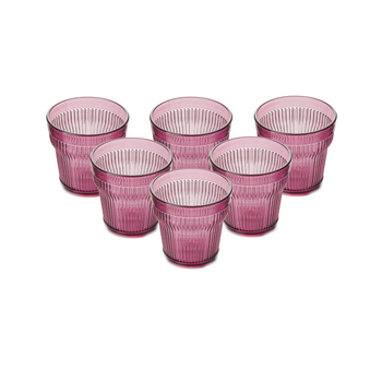 Prisma - Pack 6 Unidades Vaso 300 Ml. Mod. Empire State Color Rosa Palo. Vaso De Policarbonato Tamaño Mediano, Reutilizable, Libre De Bpa